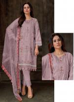 Faux Georgette Lilac Party Wear Embroidery Work Straight Suit